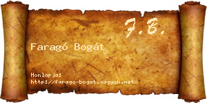 Faragó Bogát névjegykártya